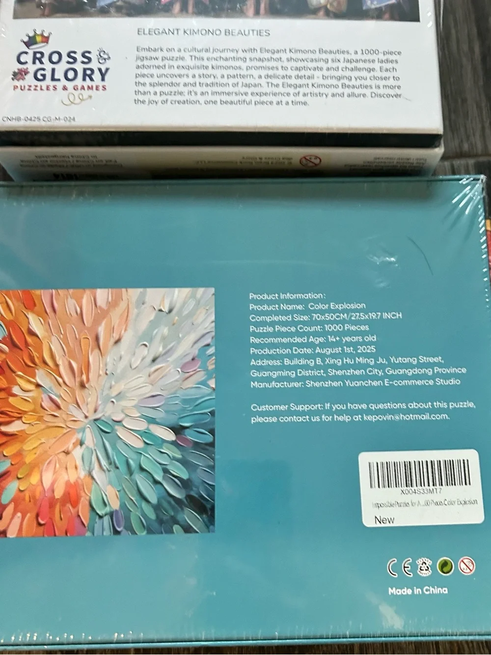 2 new Cross & Glory 1000-Piece Puzzle color explosion Kimono Beauties